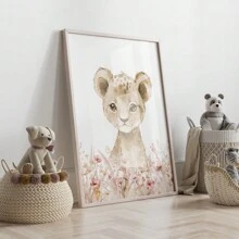 Set de 3 carteles personalizados con nombre de niña en lienzo, póster personalizado con nombre para decoración del hogar, impresiones en lienzo de dibujos animados de animales como león, elefante y jirafa para sala de estar, dormitorio, guardería de niña, habitación de niños y niños, decoración del hogar, regalo perfecto y decoración, regalo sin marco, Día de San Valentín, decoración del Día de San Valentín a prueba de agua, anti-moho, estiloso, adorable, personalizado de alta calidad, único, regalos ideales para ella, hijo, hija, estudiantes escolares, niños para aniversarios, cumpleaños, escuela, oficina, hogar