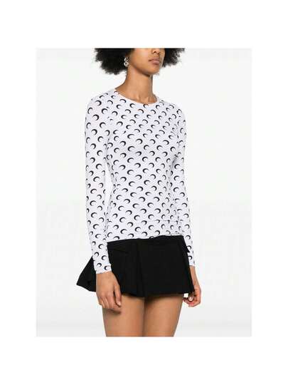 Marine Serre - Women Moon Printed Jersey Second Skin Crewneck Top