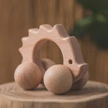 Voiture jouet en bois avec boutons-poussoirs et 4 roues, formes d'animaux mignonnes, entraînement des compétences motrices fines pour les tout-petits garçons et filles. Modèle de voiture jouet en matériau bois sécuritaire, retour à l'école