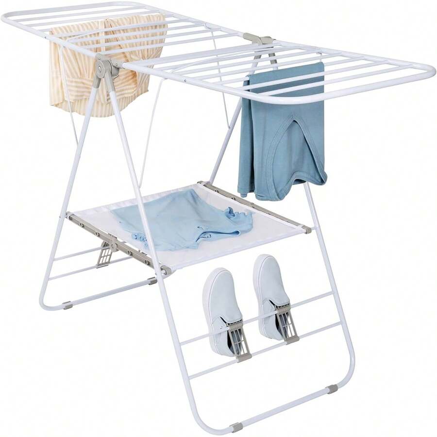Heavy Duty Gullwing Drying Rack, White Metal SHEIN USA