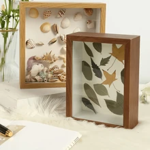 1pc Elegant 3D Shadow Box Display Stand For Herbaria, Tickets And Souvenirs - Wooden Cutout Design With Glitter Details, Perfect For Wall Or Tabletop Decoration, Home Decor Room Decoration Artificial Gifts Birthday Graduation