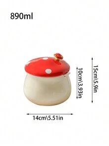 1 件创意蘑菇形陶瓷调味罐，家用香料储存容器 - 彩色 - 查看 10