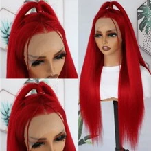 Classical Black Straight Lace Front Wigs 28 Inch Pre Plucked Long Straight Hair Wigs Glueless Black Colored Wigs Heat Resistant Long Straight Synthetic Lace Front Wigs For Women For Daily Christmas Party Cosplay Use