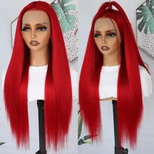 Classical Black Straight Lace Front Wigs 28 Inch Pre Plucked Long Straight Hair Wigs Glueless Black Colored Wigs Heat Resistant Long Straight Synthetic Lace Front Wigs For Women For Daily Christmas Party Cosplay Use