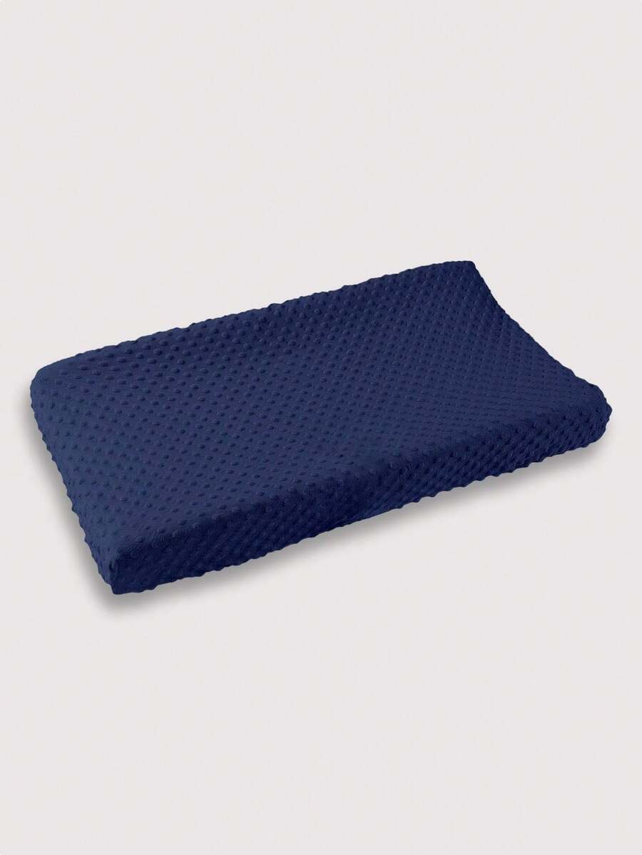 1pc Navy Blue Bubbles Texture Quilted Baby Changing Pad Cover For