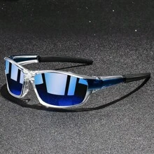 WSZ Retro Cycling Fishing Unisex Sports Fashion Glasses, Plaid Pattern Sports Glasses, Luxury Brand Designer Fashion Glasses, Tropical Beach Resort Summer Colorful Shiny Material Elegant Aesthetic Beach Resort, Outdoor, Travel Decorative - F620 - View 2