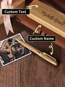 1 pieza Regalos personalizados de graduación Bolígrafo de madera grabado Caja de regalo del bolígrafo Regalos únicos para el mejor amigo, maestro, estudiante Reutilizable, ornamental, grabado Elegante, vintage, contractado Único, personalizado Decoración navideña para bodas, para invierno, para otoño, para la escuela, para negocios/trabajo/oficina Conjunto de útiles escolares Regreso a la escuela, regreso a la escuela, útiles escolares