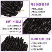 Su Mei.s 7 Packs Butterfly Faux Locs Crochet Hair 12Inch Pre-Looped Distressed Locs Soft Locs Crochet Hair For Women Crochet Braids Hair - 1B# - View 4