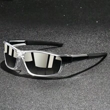 WSZ Retro Cycling Fishing Unisex Sports Fashion Glasses, Plaid Pattern Sports Glasses, Luxury Brand Designer Fashion Glasses, Tropical Beach Resort Summer Colorful Shiny Material Elegant Aesthetic Beach Resort, Outdoor, Travel Decorative - F620 - View 4