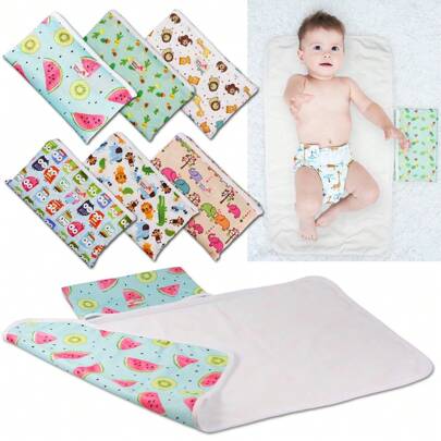 Littles & Bloomz Baby Portable Foldable Washable Compact Travel Diaper Nappy Changing Mat Waterproof Floor Change Play Mat