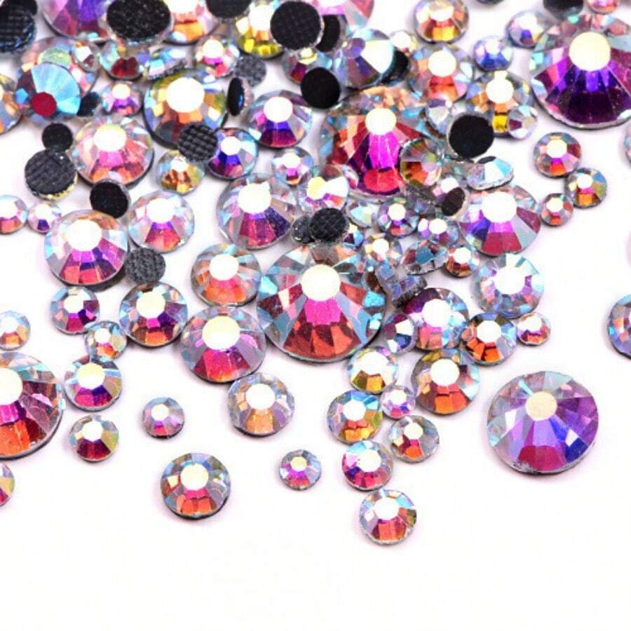 DMC SS6-SS30 Crystal Stones HotFix Rhinestone Glitter Crystal Strass Iron On Rhinestones For Garment Clothing Dress - White AB - View 1