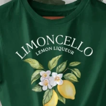Women's T-Shirt Lemoncello Liqueur Drink Beautiful 100% Cotton - xanh quân đội - Xem 1