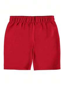 Children's Set For Boys With Blue Coconut Tree Print Shirt And Red Malwee Bermuda Shorts - 藍色 - 查看 4