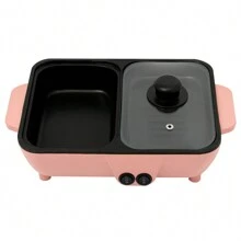Rainaut 2 In 1 Smokeless Non-Stick Cooking Pan Electric Shabu Hot Pot BBQ Grill Portable - US A Type Plug(110-127V) - View 5