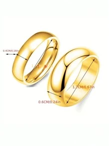 2 piezas Anillos curvos minimalistas de acero inoxidable de 4/6 mm, anillos de pareja unisex - Anillos de boda - Ver 4