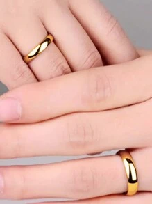 2 piezas Anillos curvos minimalistas de acero inoxidable de 4/6 mm, anillos de pareja unisex - Anillos de boda - Ver 3