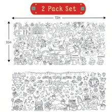 1/2 Paquetes de pósteres gigantes para colorear en Navidad, manualidades navideñas para niños de 30 x 72 pulgadas, papel para dibujar, mantel para colorear como decoración de fiesta, aula y hogar en Navidad