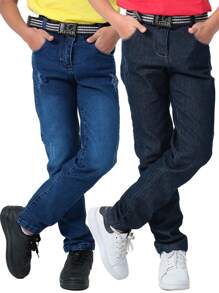 Teen Boy Kit 3 Jeans With Internal Adjuster - 彩色 - 查看 2