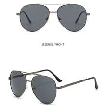 Unisex Aviator  - Driving , Retro Anti-UV , Fashionable And Stylish+1Case - 黑色 - 查看 3