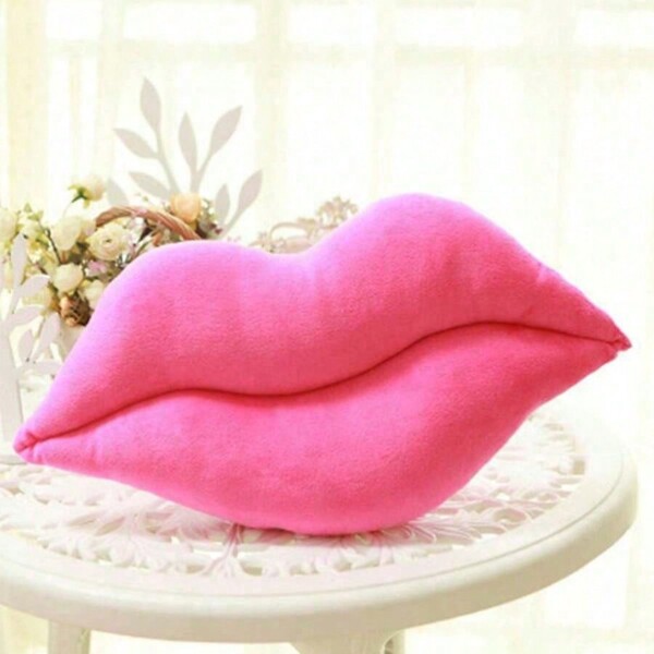 1 pièce Coussin de jet en forme de lèvres rouges sexy, décoration créative pour la maison, cadeau de la Saint-Valentin