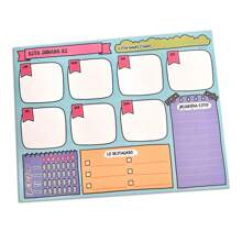 Block 50 Sheets Weekly Planner Letter Size Chikidi Planner Organizer For Office, Home And School - Multicolor - View 2