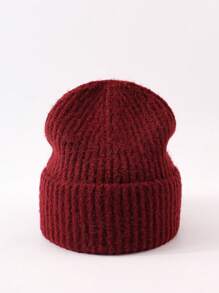 1 件双面针织帽，简约纯色宽松版型，男女皆宜的保暖护耳帽，秋冬款 - 1pcs - 查看 29