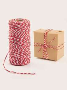 1/2 卷圣诞麻绳，麻绳天然绿红白屠夫麻绳绳用于礼品包装、烘焙、工艺品、园艺、DIY、家居装饰 - 彩色 - 查看 12