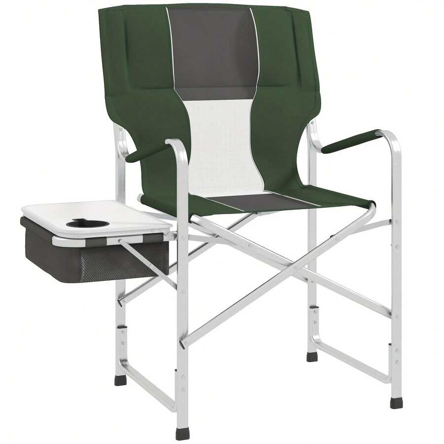 Aluminium Directors Chair, Folding Camping Chair For Adults With Side