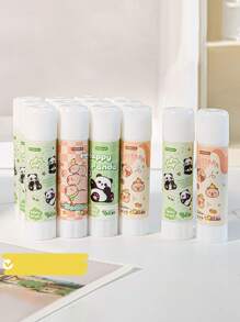 2/8pcs随机可爱卡通熊猫和水豚高粘度胶棒，办公和学校用品学生固体胶，适用于手工艺术DIY折纸，手工账本，记事本，涂鸦贴纸胶水