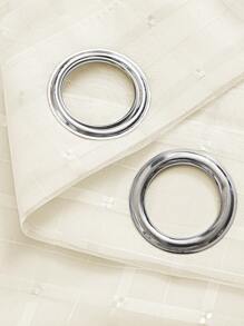 1 片/2 片网格状半透明薄纱窗帘，简约半透明穿孔设计窗帘，适用于客厅、阳台和卧室的装饰，客厅窗帘，卧室窗帘，厨房，多用途装饰窗帘。 - 米色 - 查看 3