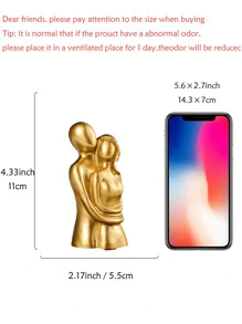 1 pieza Estatua de pareja abrazándose como decoración de resina, figura romántica de regalo con escultura significativa para decoración de estantes de dormitorio, hogar u oficina
