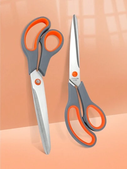 多功能专业不锈钢剪刀，舒适柔软手柄，直办公工艺品剪刀，适合 DIY、学校、家庭裁缝剪裁