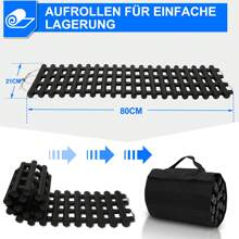 Cecaylie 2 Stück Anfahrhilfe max.3.5t Sandbleche 80cm PKW LKW Traktionsplat - Schwarz - Übersicht 2