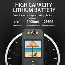 4K 超高清无线 WiFi 视频摄像机带屏幕，可穿戴夹式运动相机，适合户外活动 - 攝影機+64G內存卡 - 查看 6