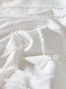 7-Piece Chic Cut Flower Bed Comforter Set, Suitable For All Seasons, Soft And Comfortable Bedding Set, Includes Comforter, Flat Sheet, Fitted Sheet, 2 Pillowshams And 2 Pillowcases, Suitable For Your Bedroom Decoration - White - View 9