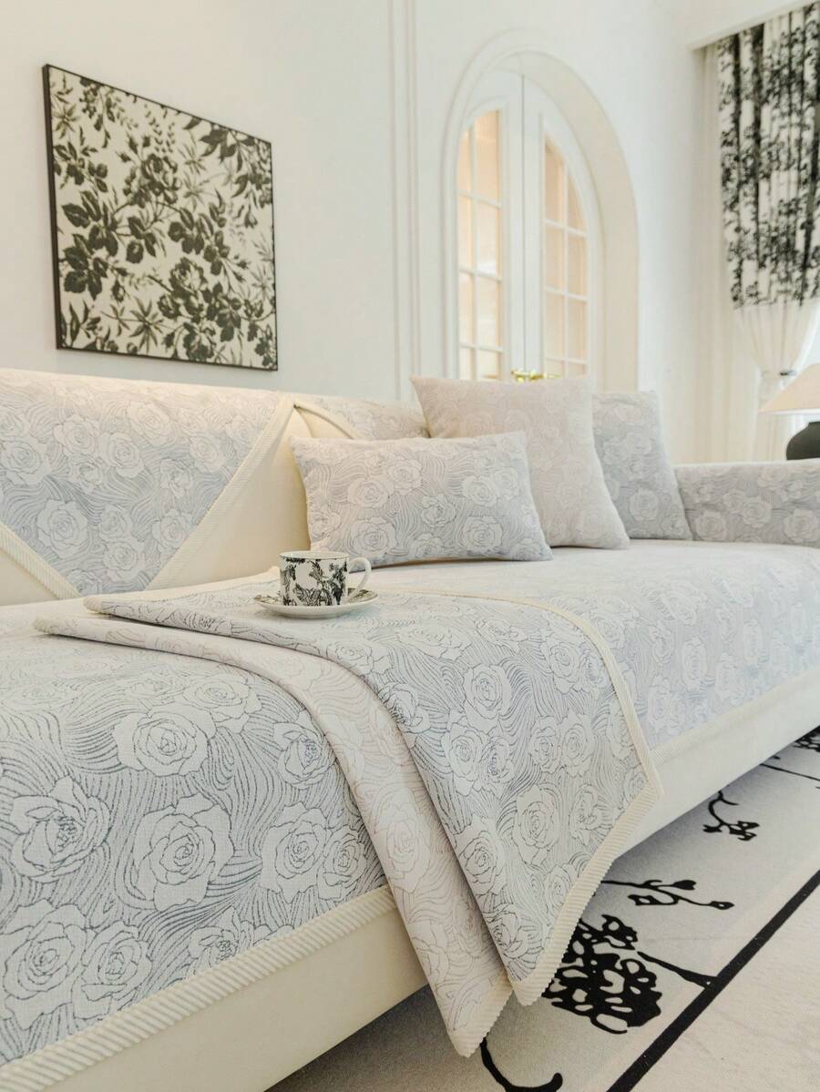 1 chiếc đệm ghế sofa dày thời trang tối giản, vỏ bọc ghế sofa sang trọng, họa tiết xương cá sáng tạo chất lượng cao, chống trượt, chống bụi, chống mèo cào, phù hợp với mọi mùa, bảo vệ và trang trí ghế sofa cho phòng khách, phòng ngủ, phòng học, văn phòng - Xám - Xem 1