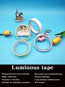 2pcs Luminous Tapes, Green & Blue Warning Glow In The Dark Anti-Slip Stickers, Reflective Fluorescent Tape