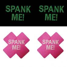 1 par de nuevas cubiertas para pezones que brillan en la oscuridad de Navidad/Halloween, pastillas respirables para el pecho, pegatinas de pezones impresas de un solo uso con diseño de cruz, cubiertas sexys para pezones para mujeres, para fiestas