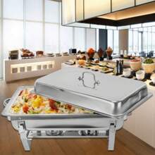 SENDERPICK Chafing Dish Profi Set, 9L Edelstahl Warmhaltebehälter, Speisewärmer, Edelstahl Buffet-Set für Catering Buffet und Party[Nice gift for your family&friend] - 1 - Übersicht 2