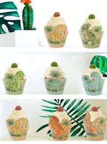 7件套恐龙蛋蛋糕装饰边饰，恐龙主题生日、节日活动、婚礼派对DIY蛋糕装饰，蛋糕顶饰，蛋糕架 - 恐龍蛋糕圍邊 - 查看 2