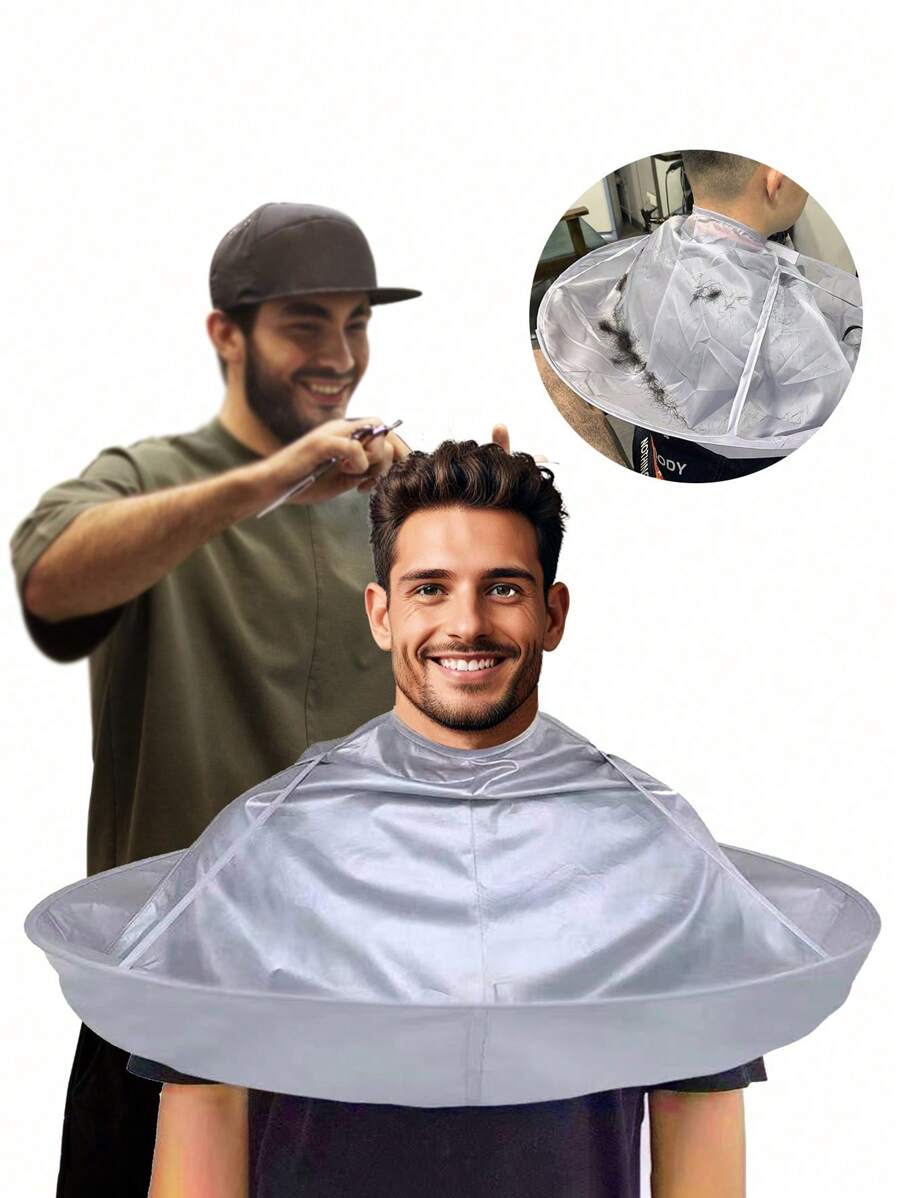 1件/2件装 60厘米防水专业美发披肩，可折叠沙龙理发袍，银色，成人通用尺寸，美发工具