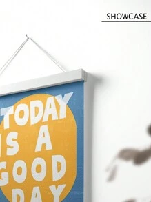 1PC Funky Yellow & Blue 'Today Is A Good Day' Wall Art – Funky Canvas Wall Painting & Art Print For Brightening Living Room & Bedroom Decor, Perfect Wall Decor For Inspiration, Frameless, Poster