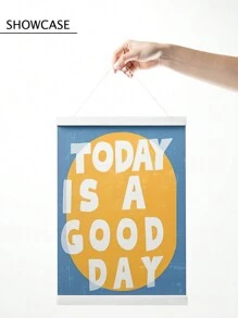 1PC Funky Yellow & Blue 'Today Is A Good Day' Wall Art – Funky Canvas Wall Painting & Art Print For Brightening Living Room & Bedroom Decor, Perfect Wall Decor For Inspiration, Frameless, Poster
