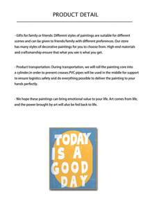 1PC Funky Yellow & Blue 'Today Is A Good Day' Wall Art – Funky Canvas Wall Painting & Art Print For Brightening Living Room & Bedroom Decor, Perfect Wall Decor For Inspiration, Frameless, Poster