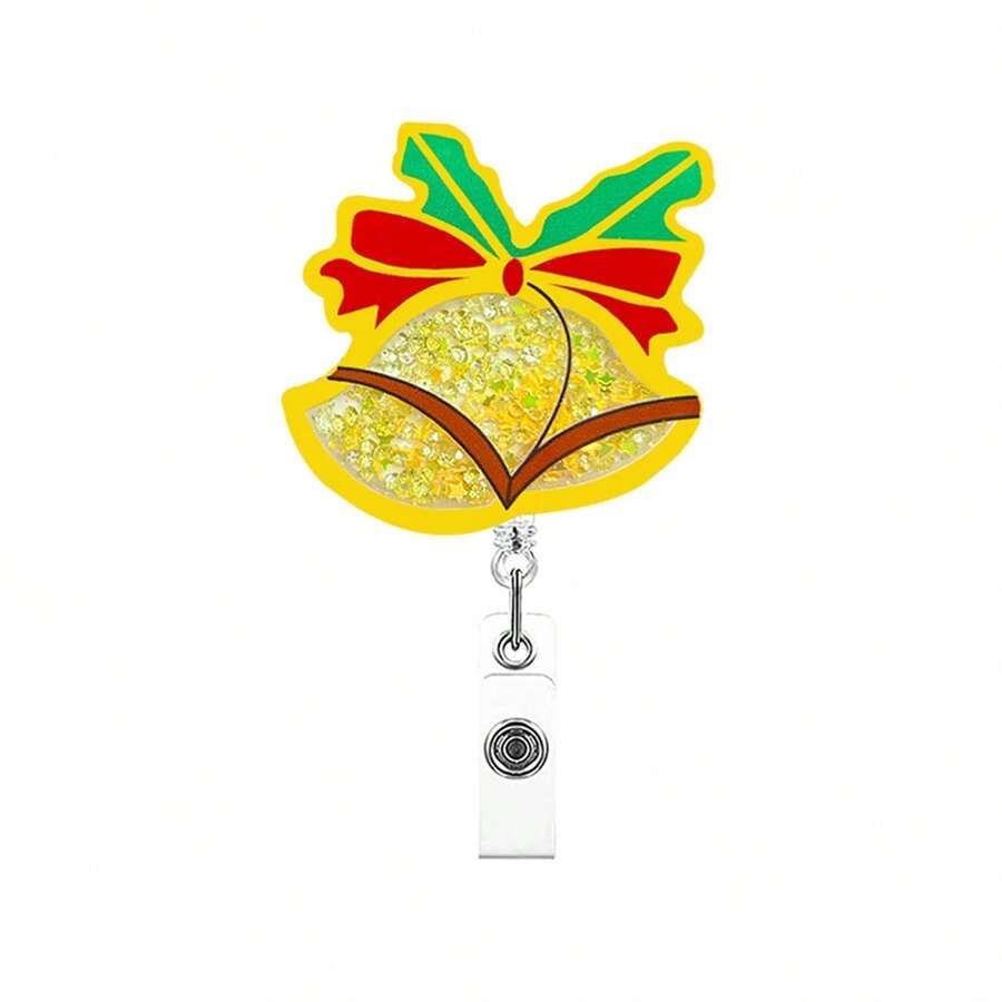 New Quicksand Acrylic Christmas Gift Badge Reel Retractable ID Badge