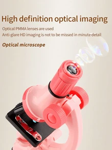 1pc Kids Microscope Kit Science Lab Toys,LED 100-1200X Biological Microscope Home School Educational Toys Children Optical Instruments - Multicolor - View 6