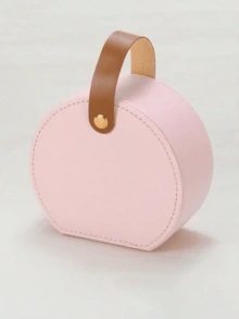 1 件便携式珠宝盒，简约家居珠宝收纳盒，女士旅行收纳盒，拉链袋耳环戒指手镯化妆包，贴心节日礼物，伴娘礼物，旅行必备品，双层迷你收纳盒 - 粉色 - 查看 6