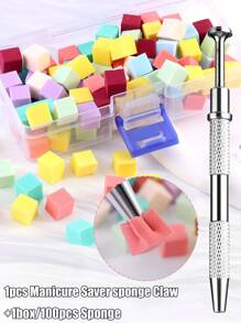 Esponjas para uñas suaves con bolígrafo de agarre, esponjas blancas y de colores para degradados de uñas, mini cepillos para uñas, herramientas de arte de uñas, accesorios de manicura, esponjas suaves para degradados de uñas Aura, mini esponjas de maquillaje, pinceles de arte de uñas con bolígrafo de agarre de 4 garras para accesorios de diseño de uñas degradadas - Multicolor - Ver 18