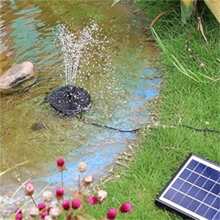 6.5W Floating Solar Fountain Pump With Built-In Battery & 6 Spray Nozzles Auto Shut Off Design For Summer Garden Bird Bath Small Pond Decoration - Black - View 2