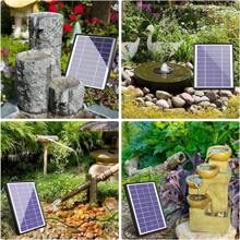 6.5W Floating Solar Fountain Pump With Built-In Battery & 6 Spray Nozzles Auto Shut Off Design For Summer Garden Bird Bath Small Pond Decoration - Black - View 3